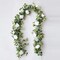 5.91FT Artificial Eucalyptus Garland with Flowers, Fake Rose Gypsophila Garland, Faux Floral Garland Greenery Garland for Wedding Home Party Craft Art Table Runner Decor (White, 1)